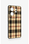 Infinix Zero 30 Compatible Cream Plaid Patterned Silicone Case - 3
