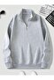 Gray Nebraska Printed Stand Collar Zippered Sweatshirt - 2