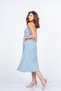 Women's Summer Blue Adjustable Strap Dress with Gipeli Detail on the Back 50418 - 3