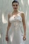 Women's Summer Cream Color Gathered Bust Front Slit Strappy Long Dress 50322 - 5