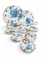 Blue Flower 24-Piece Breakfast Set with Handles. - 2