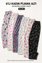 Women's Pajama Bottoms 6-Pack Mixed Patterns Thin and Soft with Elastic Waist - 4
