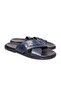 Dark Blue Color Genuine Leather Men's Slippers