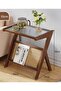Deal keke Bedside Table Modern Simple Bedroom Bedside Cabinet Minimalist Small Cabinet Walnut Brown 56*37*55cm - 4