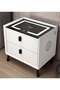 Common Fashion Model Smart Bedside Table with Minimalist Modern Design Drawers Leather Finish Wireless Charging Fingerprint Lock