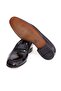 Black Color Laceless Genuine Leather Men's Shoes - 3