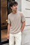 Men's crew neck self-patterned knitwear t-shirt - 5