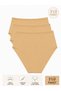 Women's (Elastic Waist) 3-Piece Seamless Laser Cut Non-Marking Lycra High Waist Bikini Slip Panties Premium Stretchy and Soft