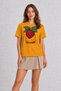 Modern Raspberry Chest Print T-Shirt - Yellow - 3
