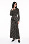 Plaid Waist Draped Shirt Brown - 4