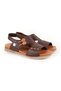 Women's Sandals Daily Genuine Leather Button Detailed Velcro Anatomical Flat Sole 26Y-5305 - 3
