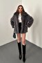 Anthracite Fur Coat Jacket - 4