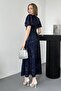 Navy Blue Midi Length Sequin Dress - 5