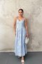 Blue Striped Lace Dress