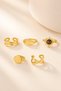 Women's Gold 5-Piece Ring Set with Sun Figure Vintage Adjustable Ring - 6