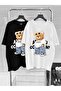 Unisex Street Style Bear Oversized Printed Crew Neck T-Shirt - 2
