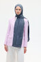 Naia Jacquard Shawl Stripe Pattern - Anthracite