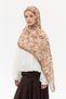 Crispy Floral Pattern Soft Cotton Shawl - Brown - 3