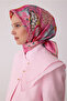 Pink Floral Pattern 100% Twill Silk Scarf 4415-82 - 2