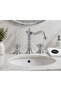 Koç 3 Hole Lavabo Batarya Krom– Retro Classic Design Double Handle Decorative Sink Faucet