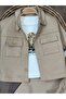 Gabardine Lycra Jacket, Trousers, Teddy Bear Printed Long Sleeve, Badi and Socks Detailed 4-Piece Baby Boy Set - 4