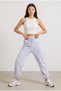 Women's High Waist Elastic Waist Lace-Up Pocketed Elastic Cuffs Baggy Jogger Sweatpants Po-3051 - 2