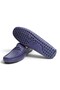 Dark Blue Leather Dark Blue Color Laceless Genuine Leather Men's Shoes - 3