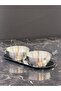 Stainless Steel Mehran Silver Tray, Sauce Bowl and Snack Bowl Presentation Set - 3 Pieces - 6