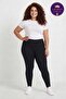 Black Women's Cotton Stretchy Combed Cotton Long Tights + Gift Sleep Band - Compatible with Large Sizes