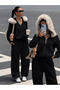 Muchi Fur Detailed 3 Thread Tracksuit Set
