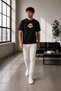 Unisex Oversize Embroidered Kirby Design 100% Cotton T-Shirt - 4