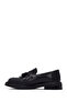Women's Black Tasseled Leather Masculine Loafer Af450007Dv - 3