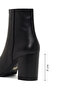 Women's Black Zippered Thick Heeled Leather Boots Wf210010Dv - 4