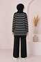 Women's Hijab Striped Crew Neck Knitwear Tunic Sweater - 2