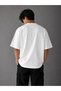 Stand Out Text Printed Oversize Unisex T-Shirt Minimal Typographic Sleeve Detail Crew Neck Short Sleeve Streetwear Tshirt - 3