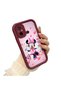 Xiaomi Poco C55 Compatible Case Camera Protector Minnie Pattern Burgundy Lover Couple Silicone Phone Case - 3