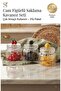3 Glass Jars, Spice Jar / Jam Jar / Nut Jar with Striped Body and Figured Lid - 6