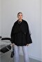 Black Alyssa Belted Trench Coat - 5