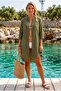 Haki Hakim Collar 3/4 Sleeve Buttoned Pocketed Slim Casual Cotton Woven Shirt Dress 85 59 - 3