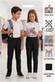 Lycra Linen Unisex School Trousers with Elastic Waist for Girls and Boys