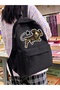 Waterproof Black Printed School Laptop Backpack