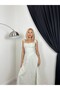 Women's Maxi Dress with Strap Tie, Square Neck, Embroidered A-Line - 2