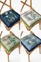4-Piece Pastel Wildflower Patterned Fringed Lace-Up Puffy Chair Cushion Balcony Set