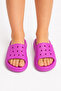 Girl's Lilac Purple Perforated Slippers Lightweight Summer Beach Pool Bathroom Slippers - 2