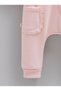 Baby Girl Jumpsuit with Floral Detail, 3-Yarn Threaded Hooded Winter Jumpsuit - 4