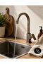 Brushed Antique Vintage Kitchen Sink Faucet – High Swan Spout Single Handle Swivel Kitchen Faucet Sink Tap