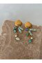 Stone Detailed Sea Shell Steel Earrings - 2