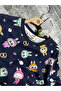Girl's Labubu Themed Pajama Set Navy Blue - 2