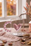 400 ml Heart Shaped Bead Handle Borosilicate Glass Mug - 2