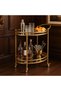 2-Tier Rolling Serving Cart with Glass Shelves, Metal Beverage Cart on Wheels - 4